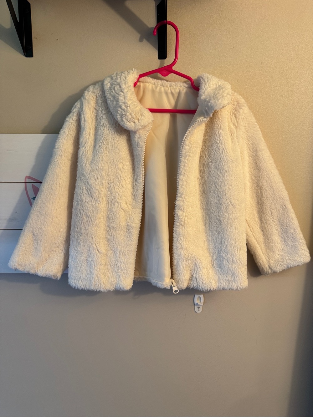 wonder nation Cream Plush Sherpa Pea Coat